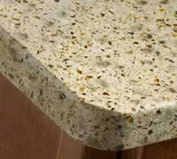 speckled quartz countertop corner
