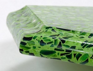 Green Recycled Glass Countertop